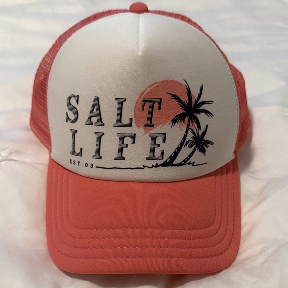 Salt Life Hat SnapBack Pink White One Size - Picture 1 of 4